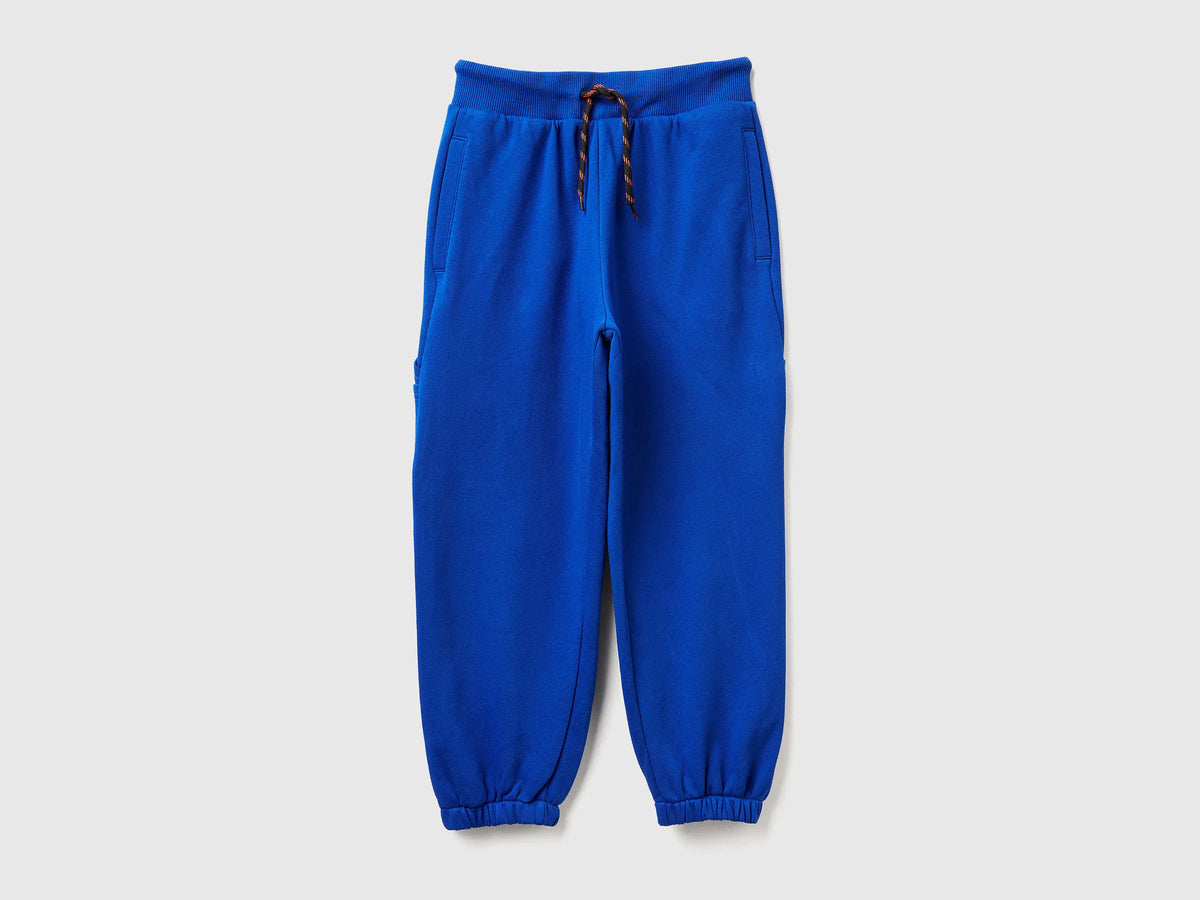 Benetton_Bright Blue_Wide Joggers with Pockets_3J68CF06L_19R_01