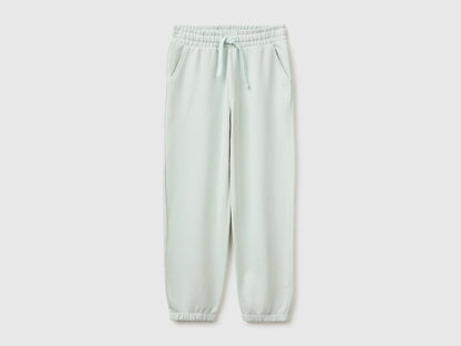 Benetton Light Green Girls Logo Sweatpants SKU: 3J68CF075_00M Image 01