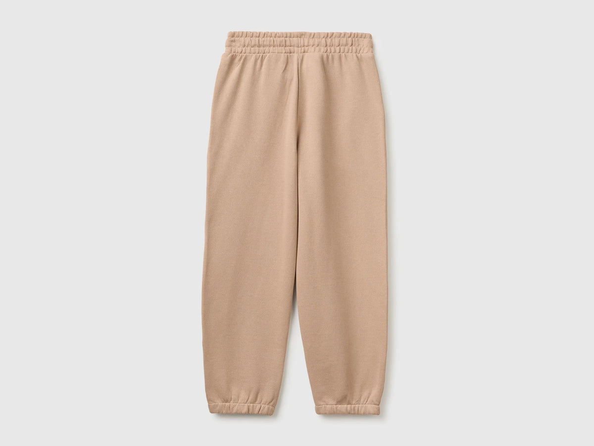 Benetton Dove Gray Girls Logo Sweatpants SKU: 3J68CF075_199 Image 02