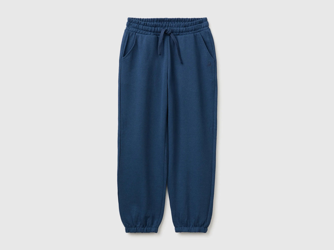 Benetton Blue Girls Logo Sweatpants SKU: 3J68CF075_355 Image 01