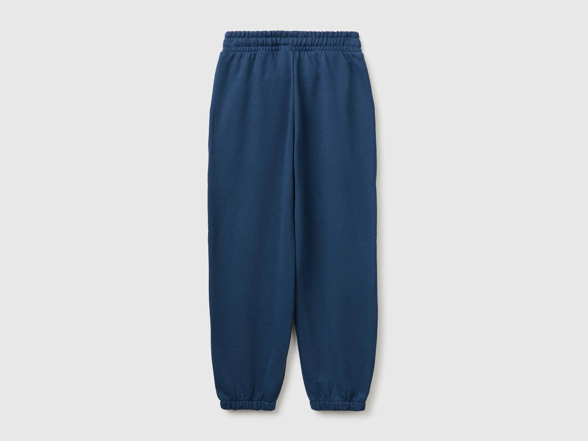 Benetton Blue Girls Logo Sweatpants SKU: 3J68CF075_355 Image 02