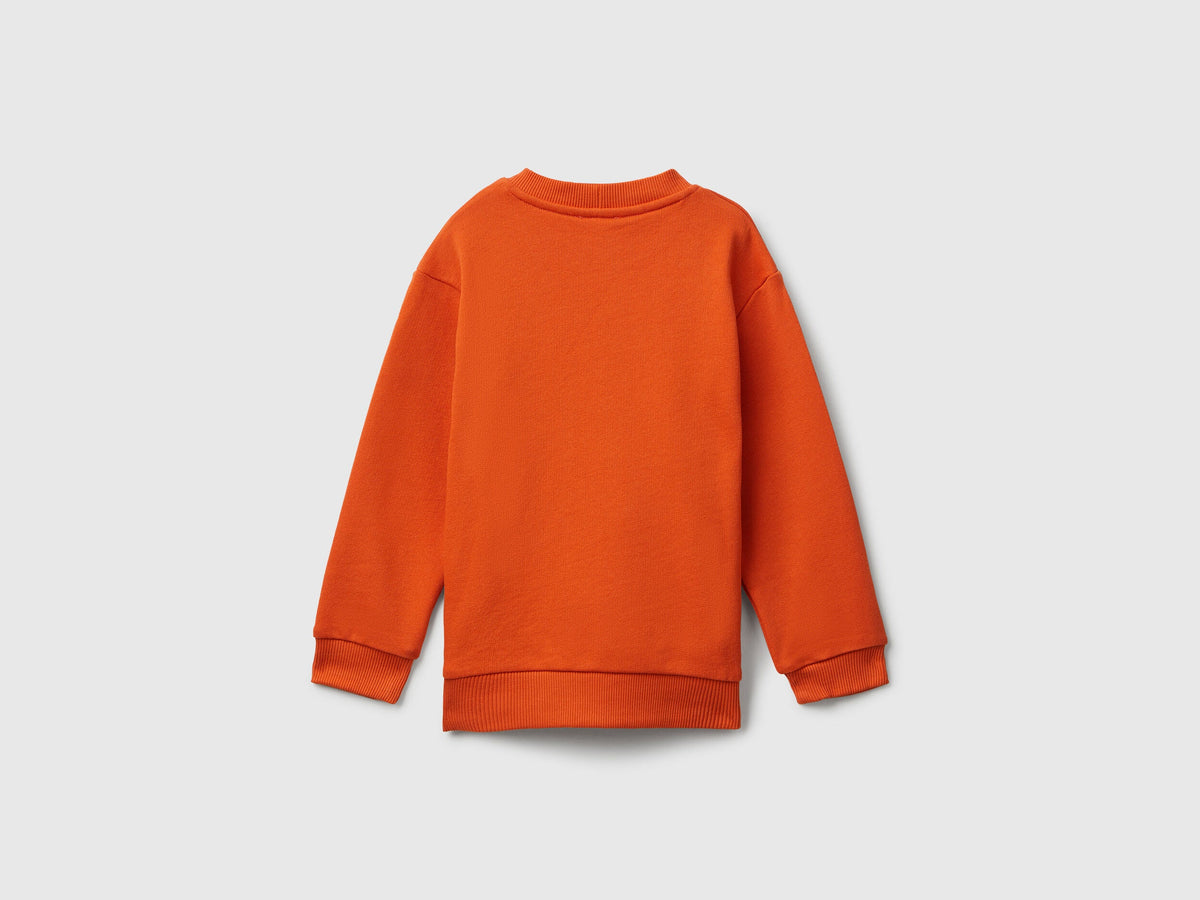 Benetton_Orange_Long Sleeve Sweatshirt with Print_3J68G10KN_04J_02