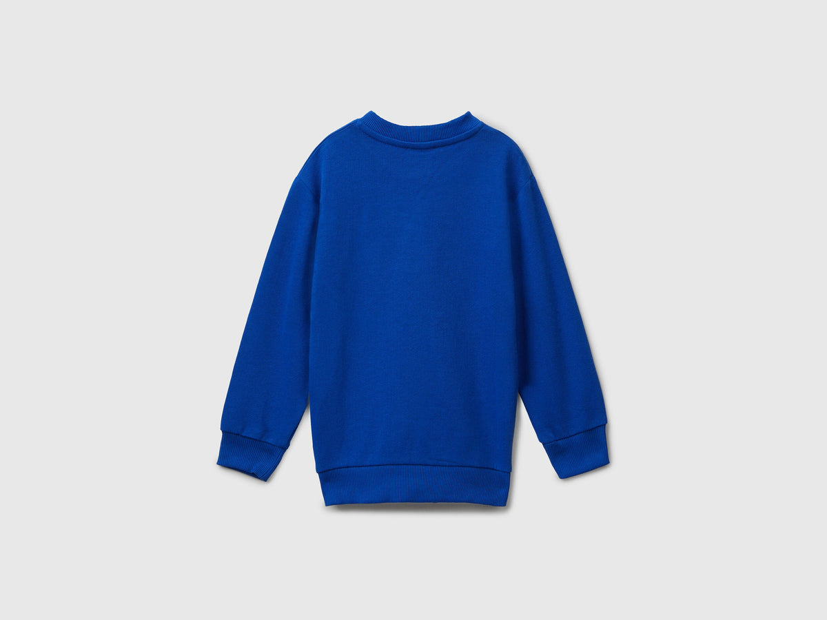 Benetton_Bright Blue_Long Sleeve Sweatshirt with Print_3J68G10KN_19R_02