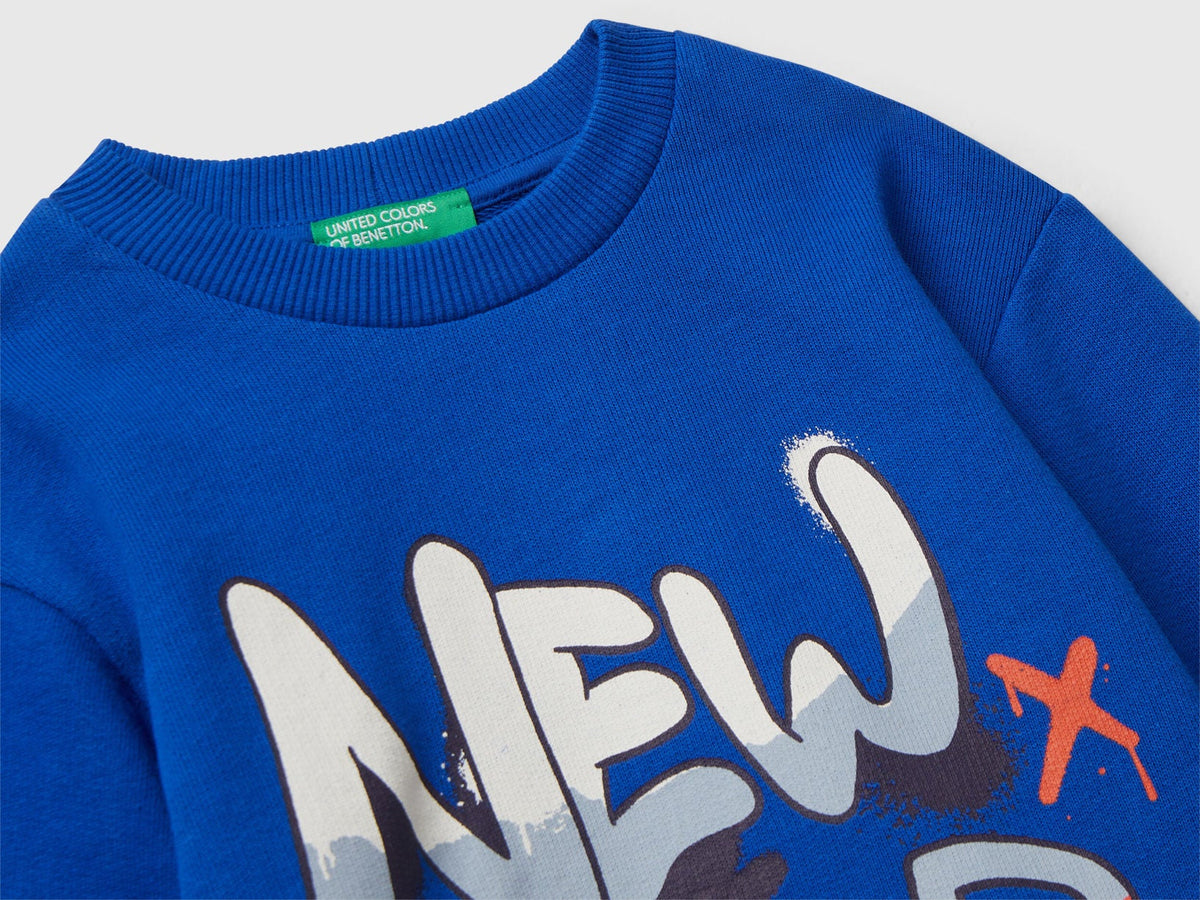 Benetton_Bright Blue_Long Sleeve Sweatshirt with Print_3J68G10KN_19R_03