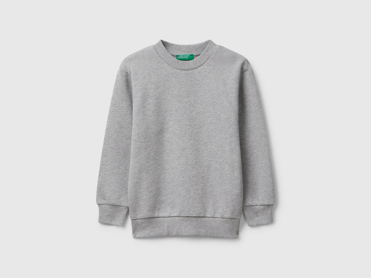 Benetton_Light Gray_Long Sleeve Sweatshirt with Print_3J68G10KN_501_01