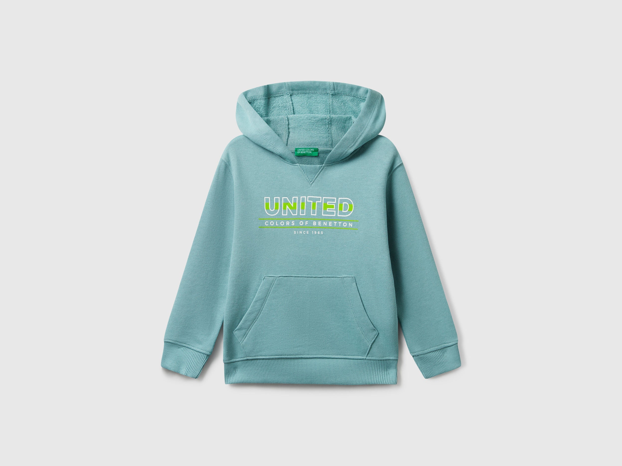 Benetton_Sky Blue_Hoodie with Pocket and Hood_3J68G2014_33K_01