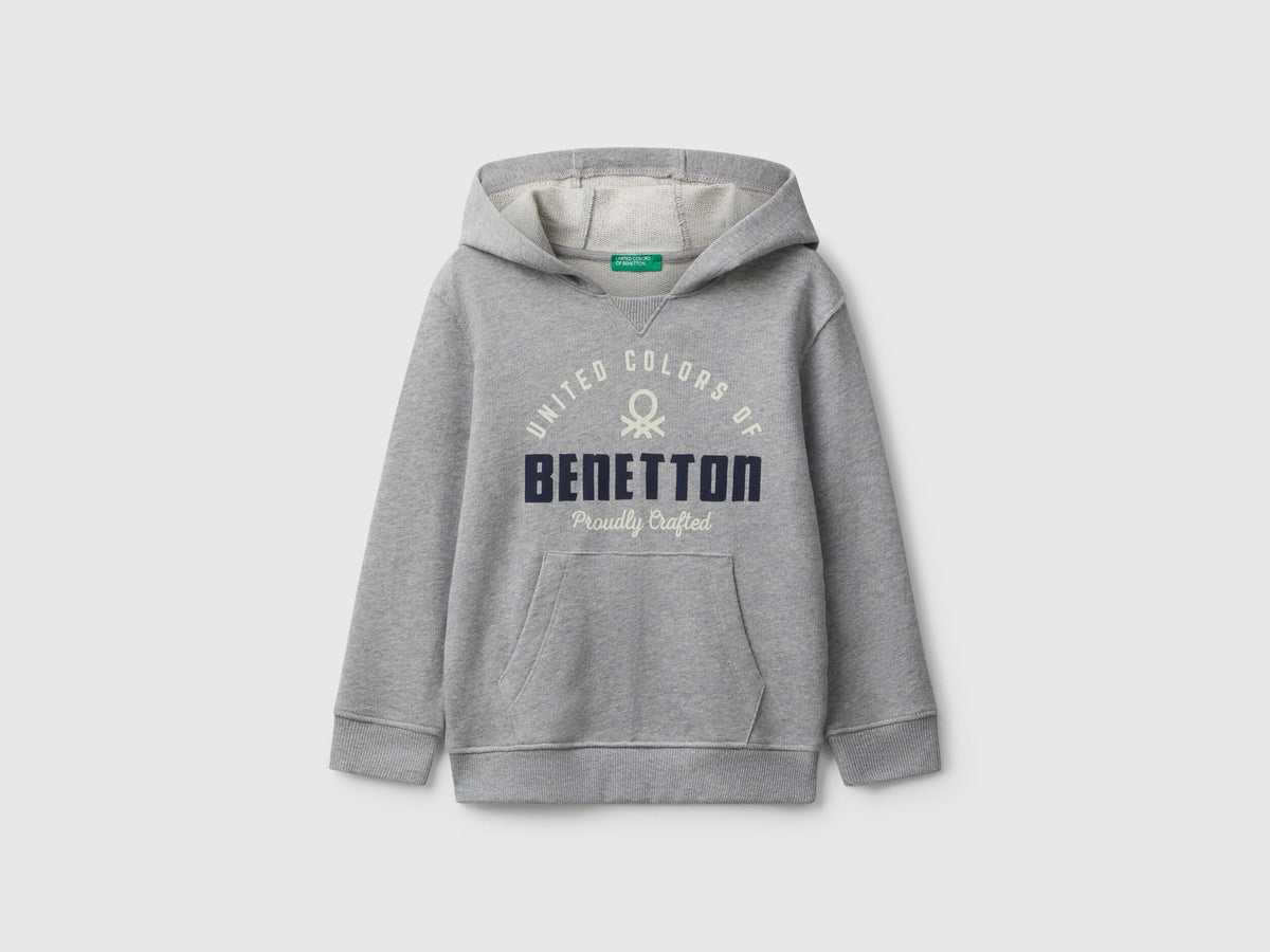 Benetton_Light Gray_Hoodie with Pocket and Hood_3J68G2014_501_01