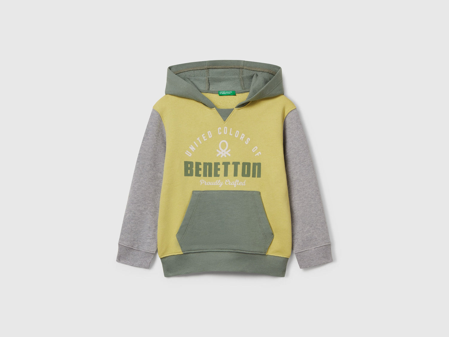 Benetton_Olive Green_Hoodie with Pocket and Hood_3J68G2014_902_01