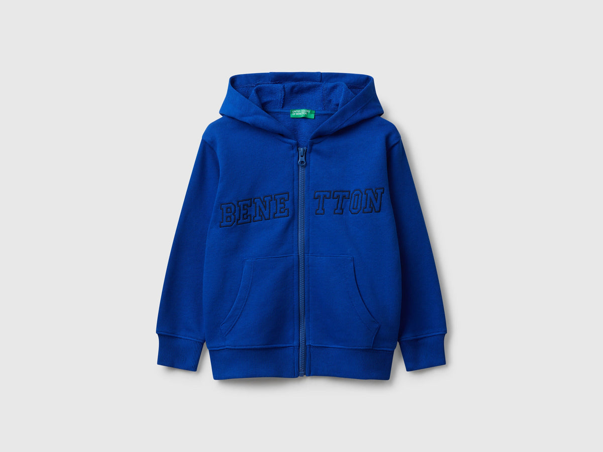 Benetton_Bright Blue_Hoodie with Embroidery_3J68G503V_19R_01