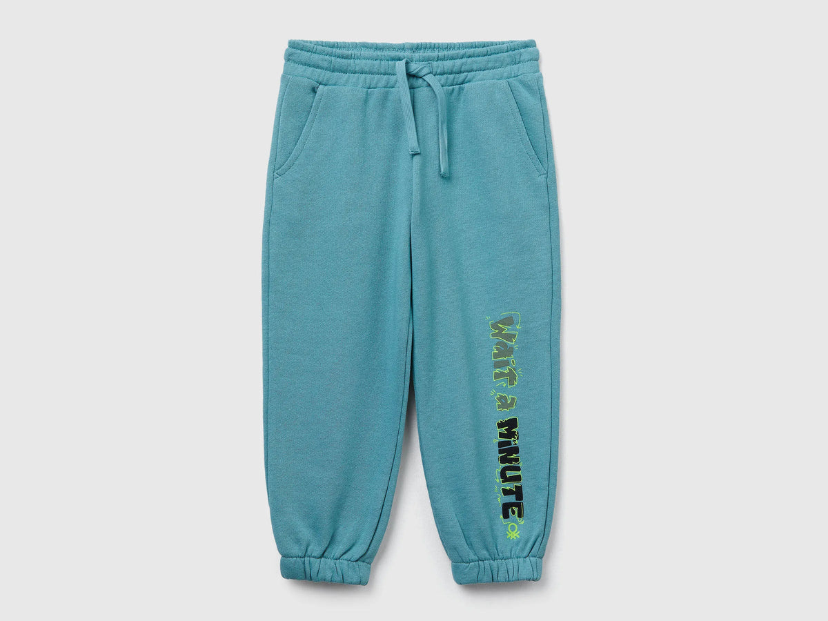 Benetton_Sky Blue_Relaxed Joggers with Drawstring_3J68GF04Z_33K_01
