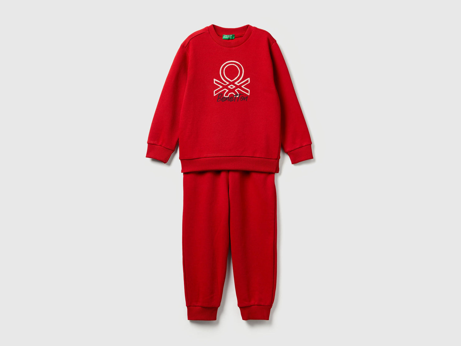 Benetton_Red_Sweat Tracksuit with Logo_3J68GK00S_29M_01
