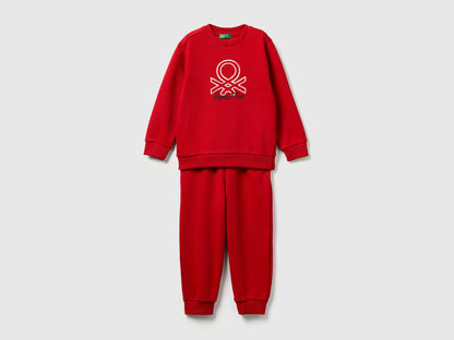 Benetton_Red_Sweat Tracksuit with Logo_3J68GK00S_29M_01