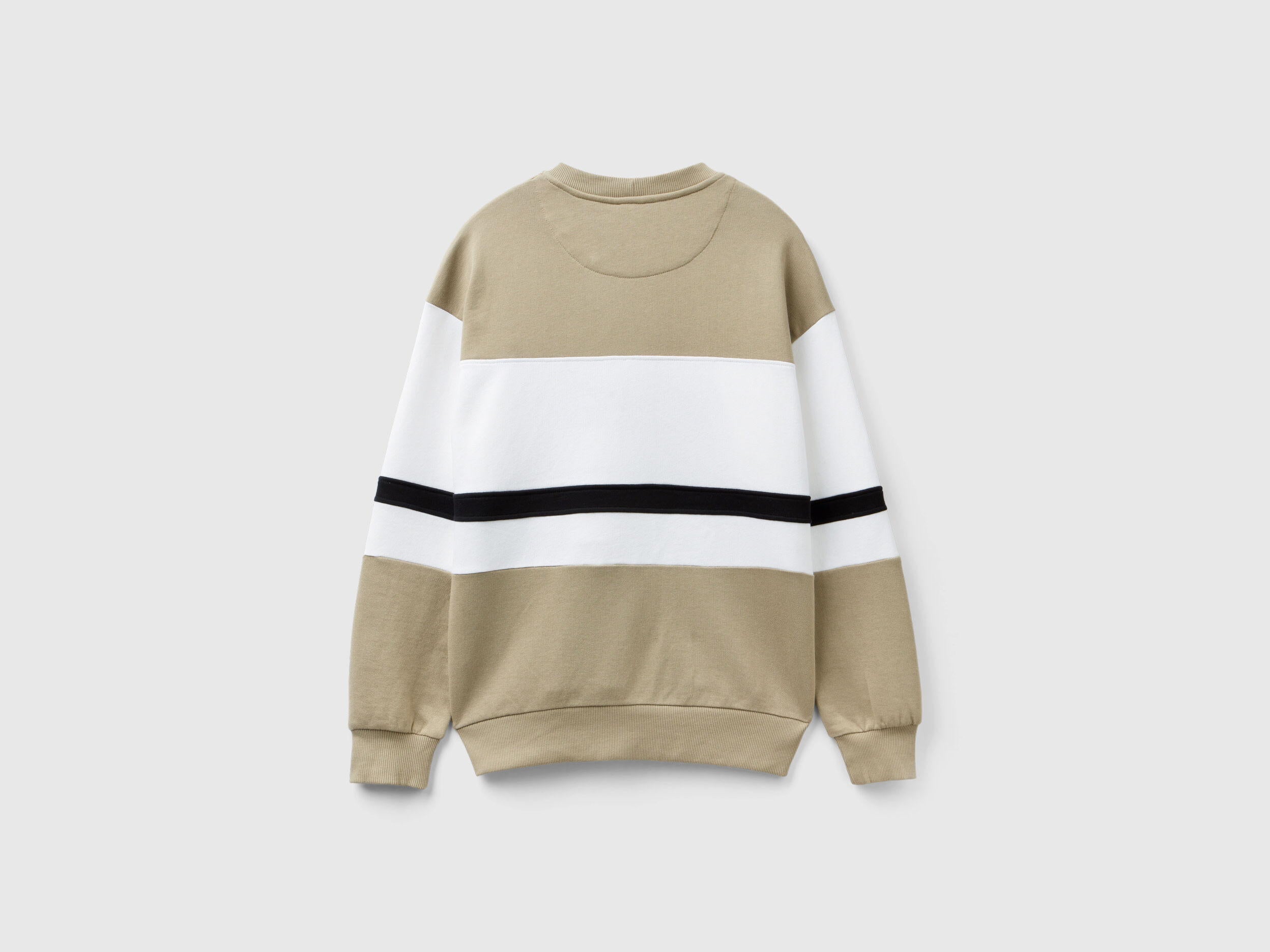 Sage Green Sweat-Shirt With Logo Stripe_3J68U108G_901_04