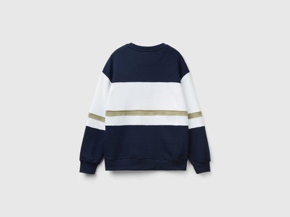 Dark Blue Sweat-Shirt With Logo Stripe_3J68U108G_902_04