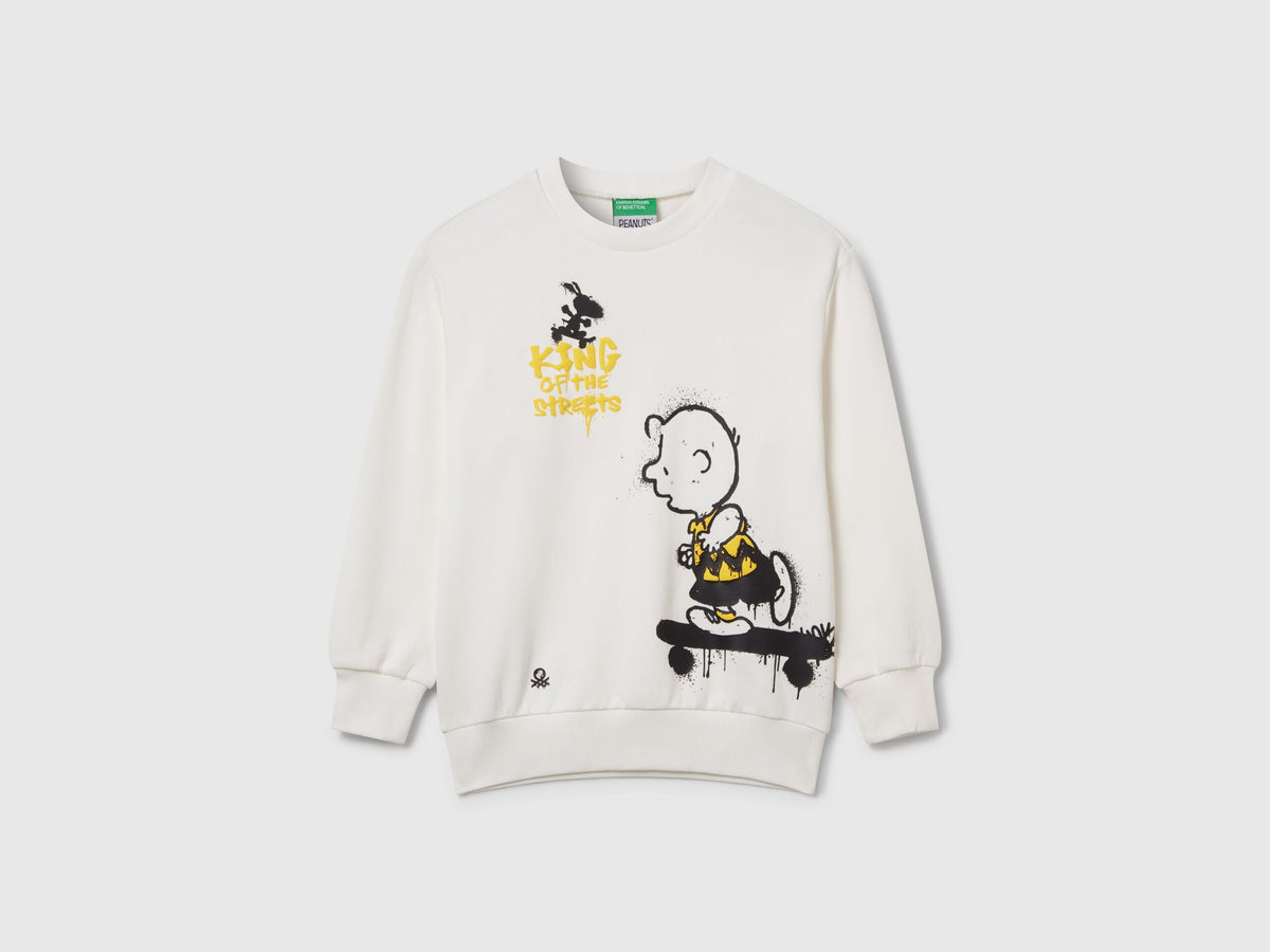 Benetton_Creamy White_©Peanuts Sweatshirt in Cotton_3J70C10R4_074_01