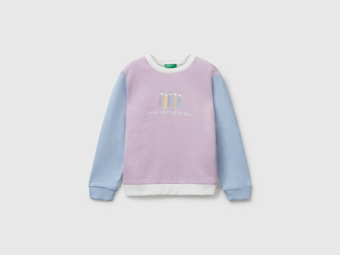 Benetton_Violet_Sweatshirt with Glittery Print_3J70G10JR_902_01