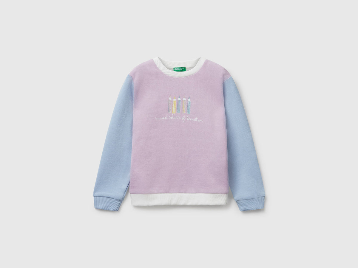 Benetton_Violet_Sweatshirt with Glittery Print_3J70G10JR_902_01