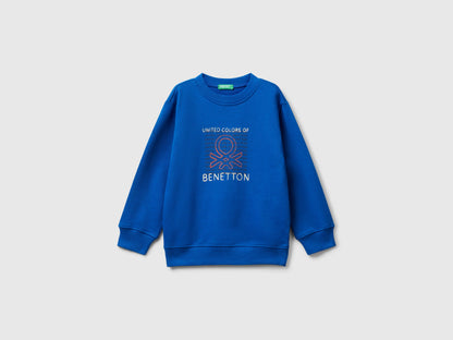 Benetton_Bright Blue_Regular Fit Sweatshirt with Print_3J70G10JY_19R_01