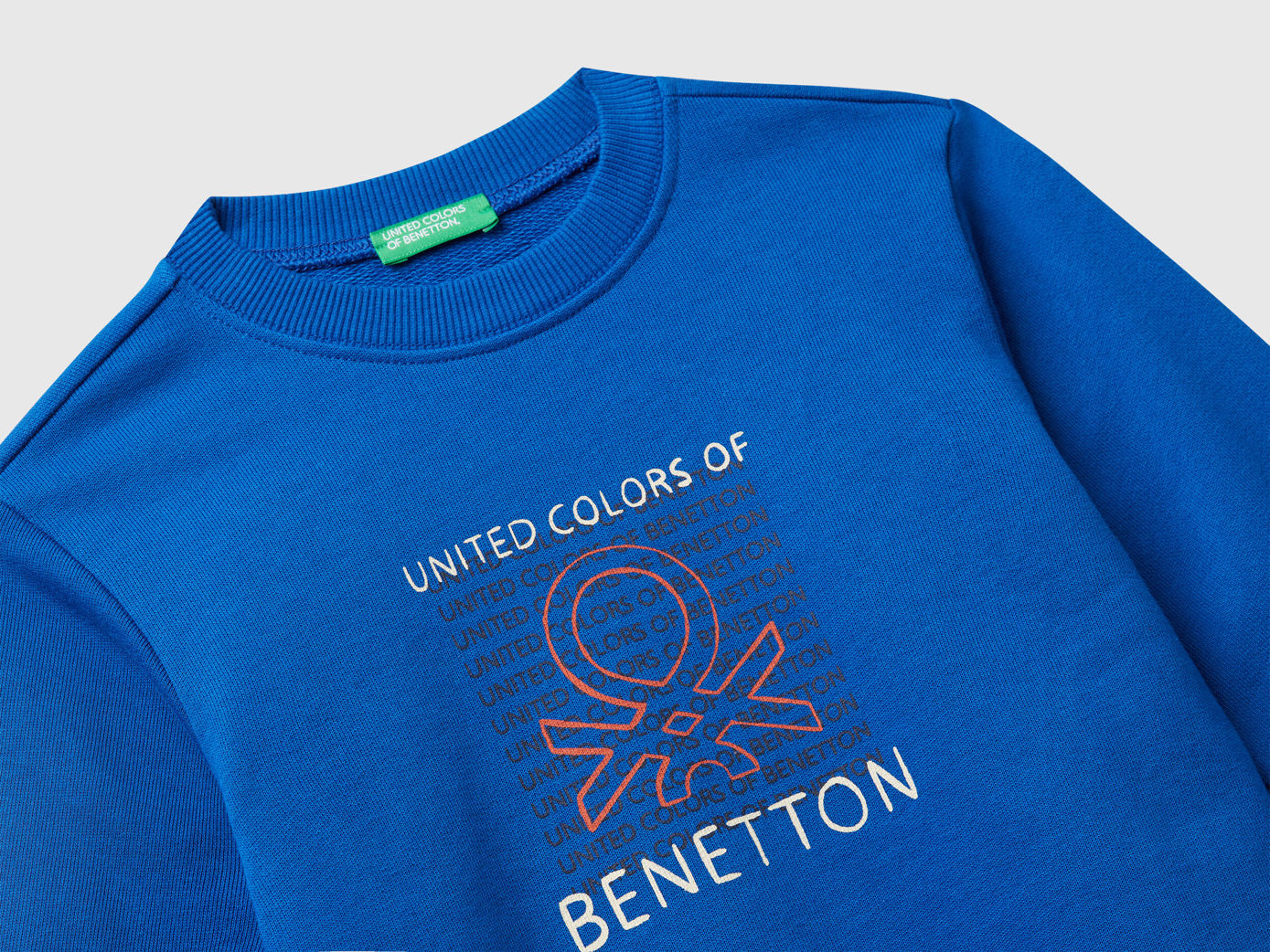 Benetton_Bright Blue_Regular Fit Sweatshirt with Print_3J70G10JY_19R_03