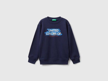 Benetton_Dark Blue_Regular Fit Sweatshirt with Print_3J70G10JY_252_01