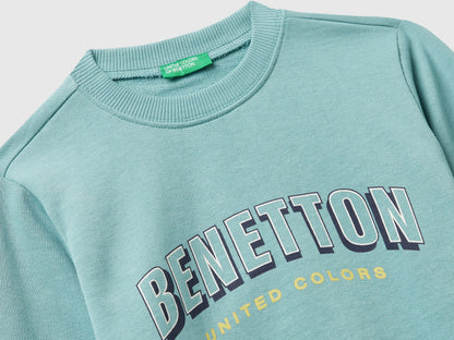 Benetton Sky Blue Boys Regular Fit Sweatshirt with Print SKU: 3J70G10JY_33K Image 03