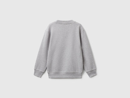 Benetton_Light Gray_Regular Fit Sweatshirt with Print_3J70G10JY_501_02