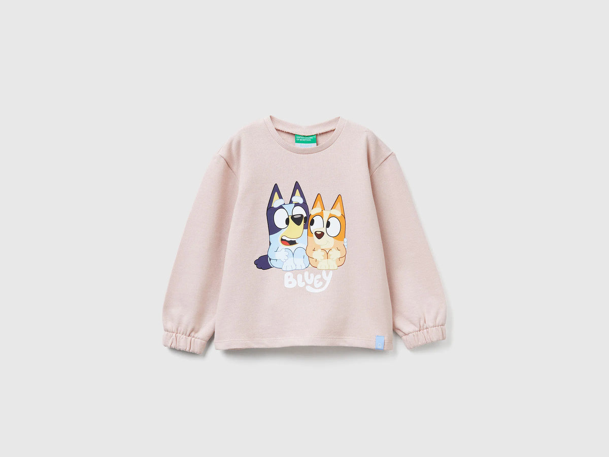 Benetton_Soft Pink_Sweatshirt with Bluey ©Ludo Studio Print_3J70G10KG_12U_01