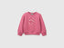 Benetton Fuchsia Girls Crewneck Sweatshirt with Embroidery SKU: 3J70G10NG_2J4 Image 01
