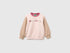 Benetton Soft Pink Girls Crewneck Sweatshirt with Embroidery SKU: 3J70G10NG_902 Image 01