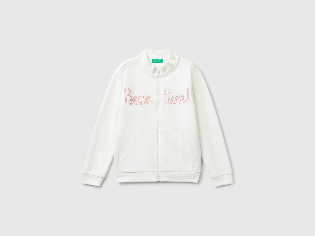 Benetton_Creamy White_Hoodie with Glittery Print_3J70G503U_074_01
