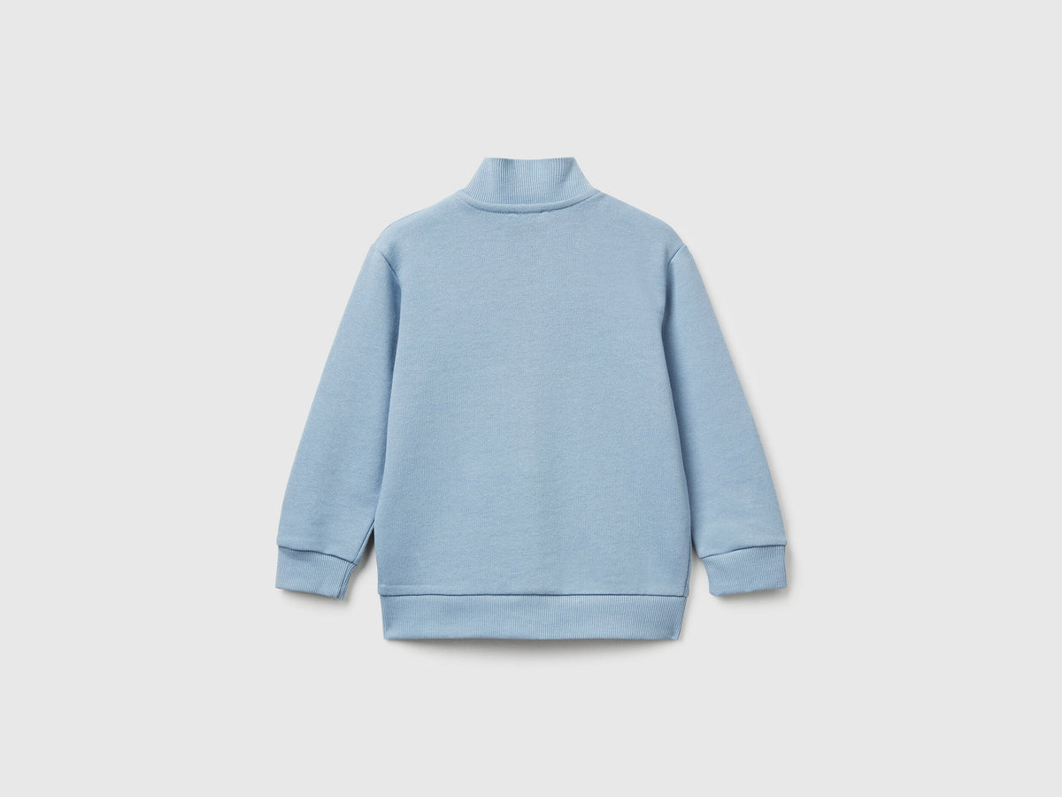 Benetton_Blue_Cotton Sweatshirt with Logo_3J70G503X_0W2_02