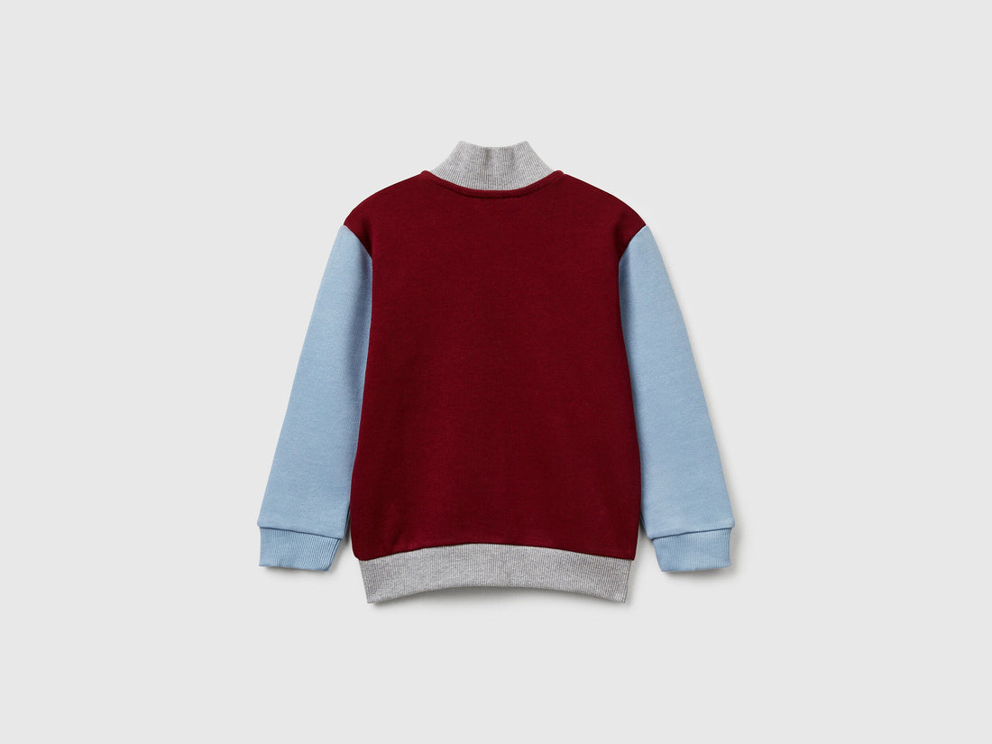 Benetton_Red_Cotton Sweatshirt with Logo_3J70G503X_901_02