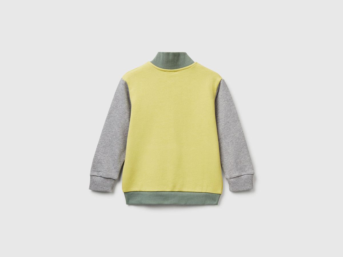 Benetton_Yellow_Cotton Sweatshirt with Logo_3J70G503X_902_02