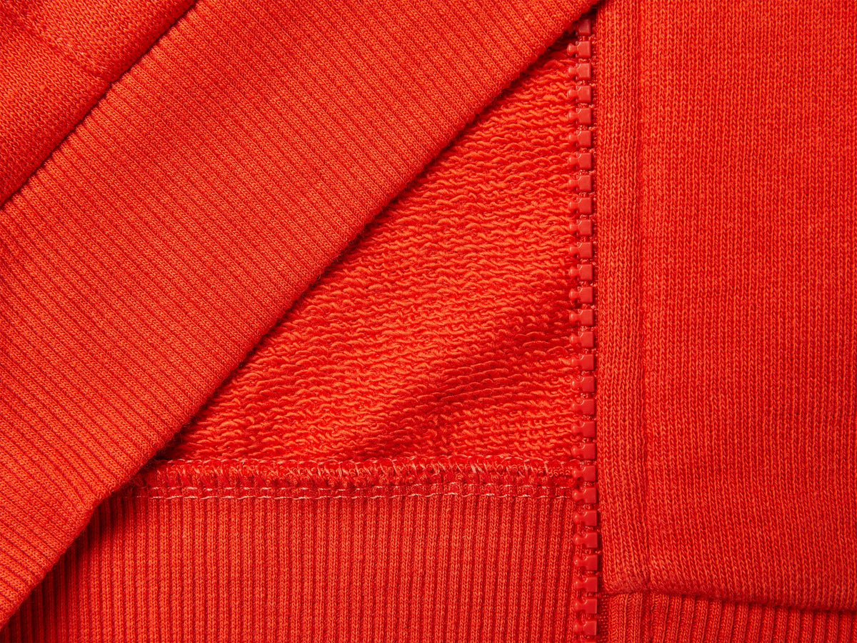 Benetton Orange coral Boys Organic Cotton Zip-Up Sweatshirt SKU: 3J70G504A_34Y Image 03