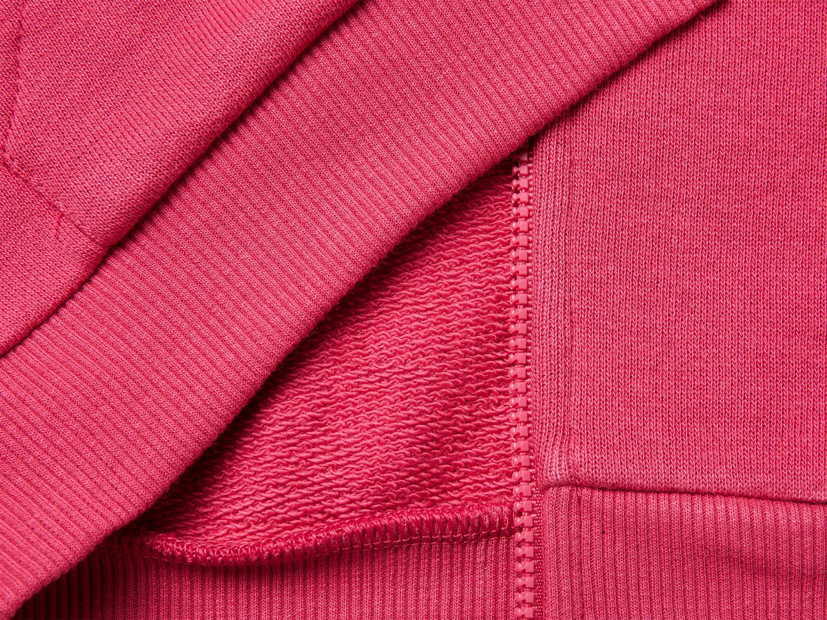 Benetton Fuchsia Girls Zip-Up Sweatshirt with Print SKU: 3J70G504B_12E Image 03