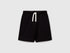 Benetton Black Boys Bermudas in Sweat Cotton SKU: 3J70G900P_100 Image 01
