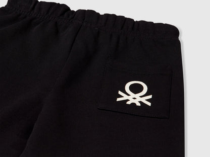 Benetton Black Boys Bermudas in Sweat Cotton SKU: 3J70G900P_100 Image 03