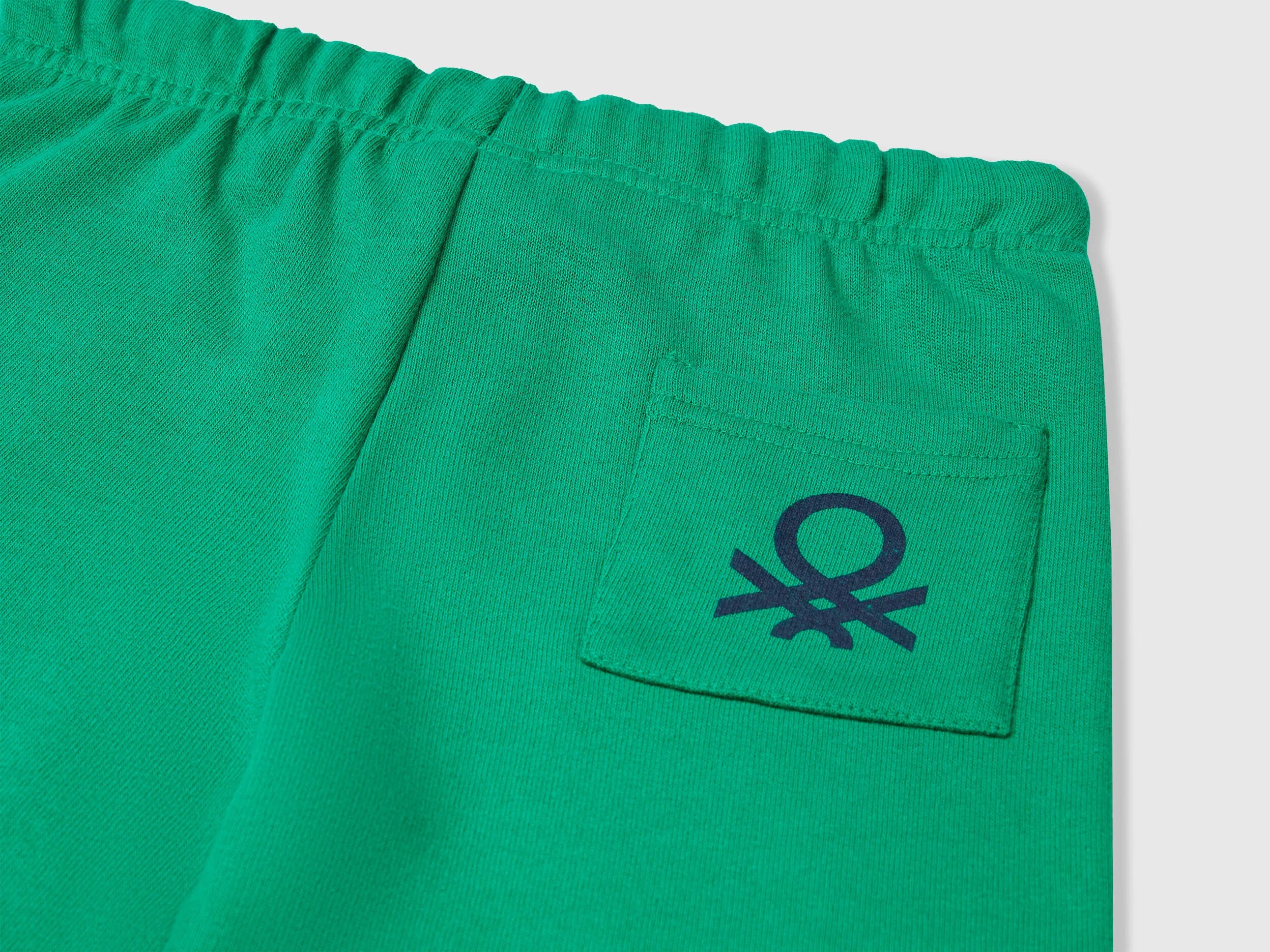 Benetton Green Boys Bermudas in Sweat Cotton SKU: 3J70G900P_108 Image 03