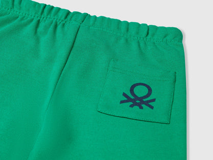 Benetton Green Boys Bermudas in Sweat Cotton SKU: 3J70G900P_108 Image 03