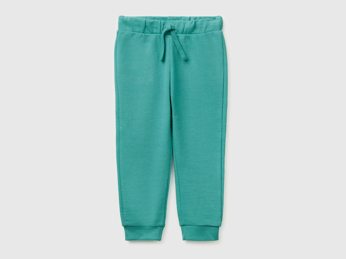 Benetton Light green Boys Organic Cotton Sweatpants with Logo SKU: 3J70GF010_08N Image 01