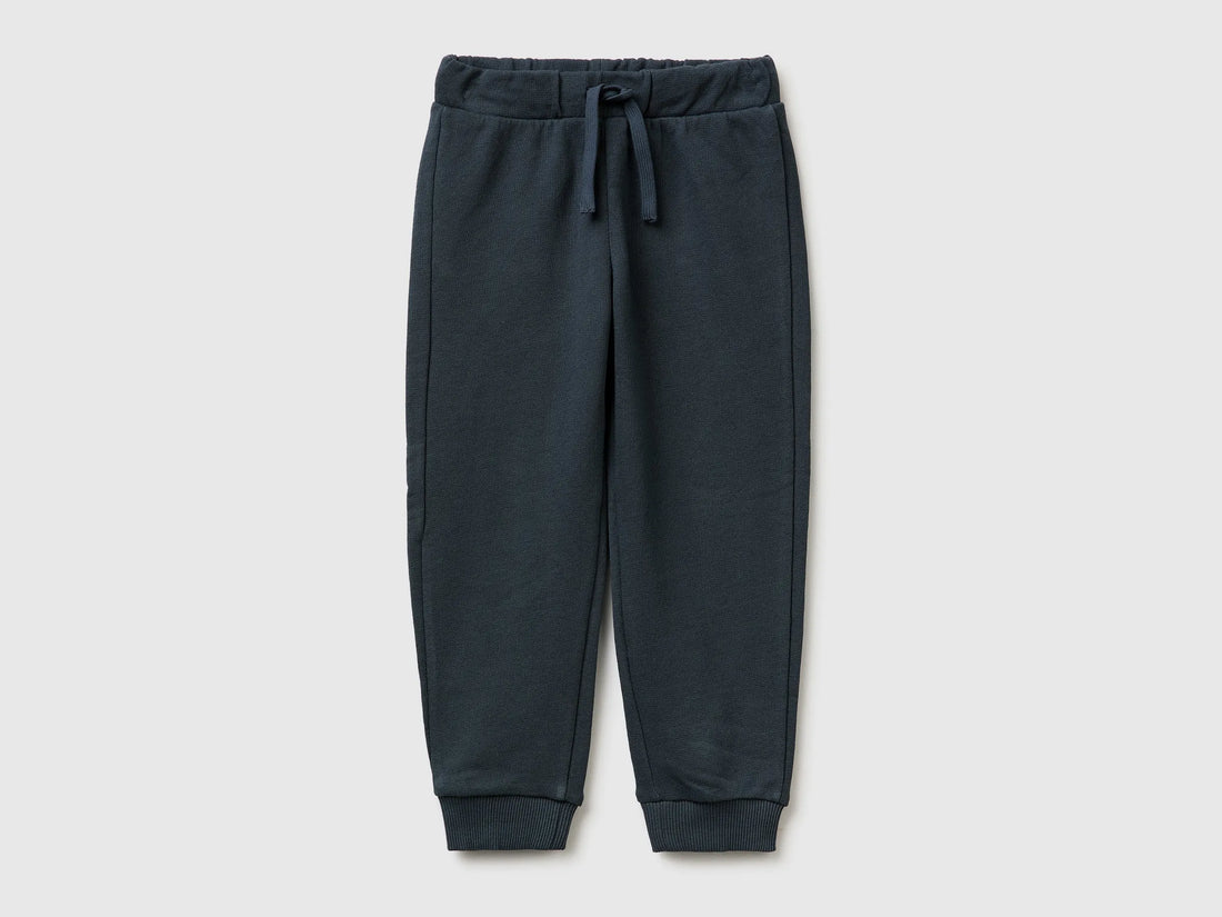 Benetton Dark gray Boys Cotton Trousers with Logo SKU: 3J70GF010_10N Image 01