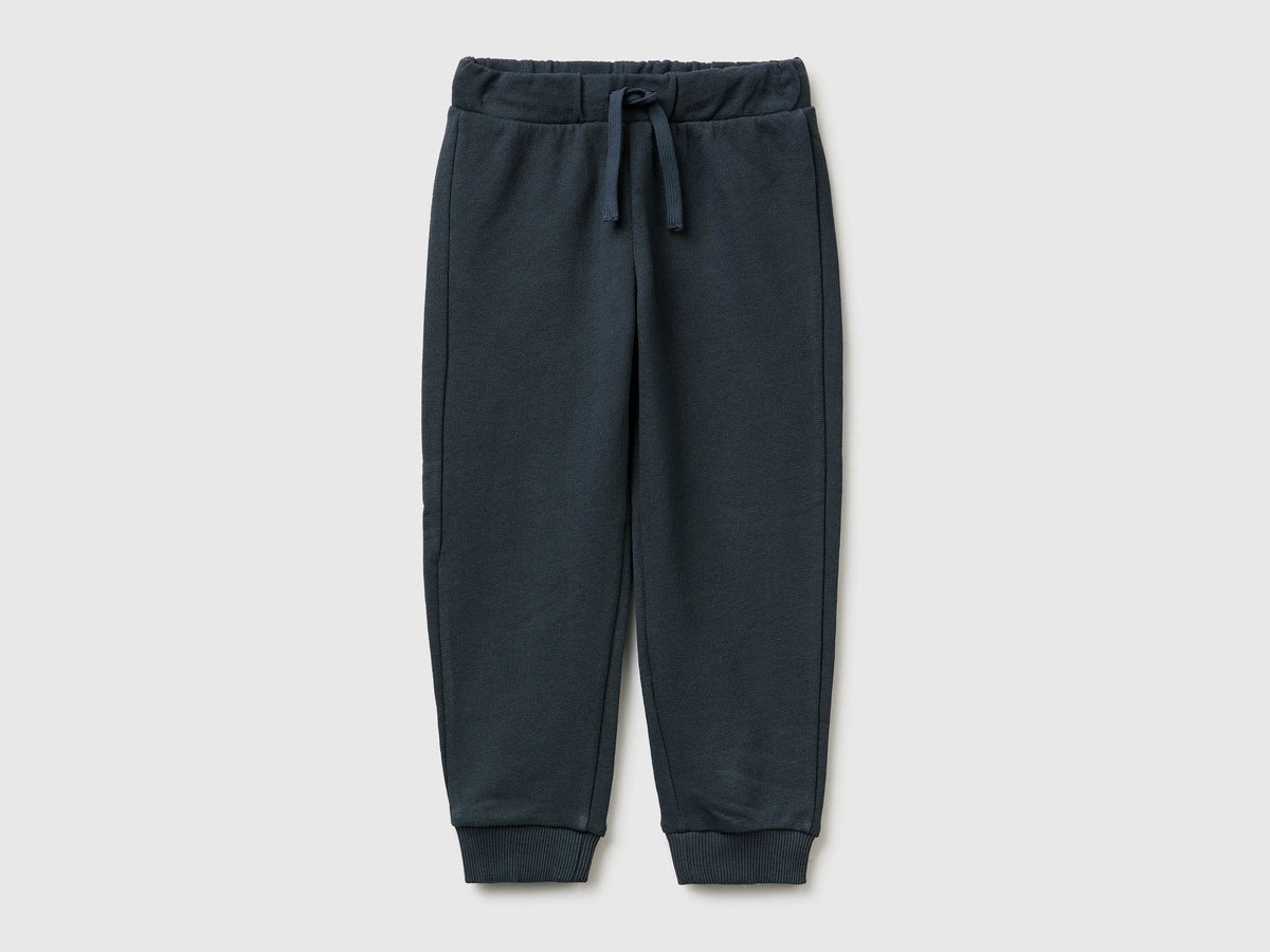 Benetton Dark gray Boys Cotton Trousers with Logo SKU: 3J70GF010_10N Image 01