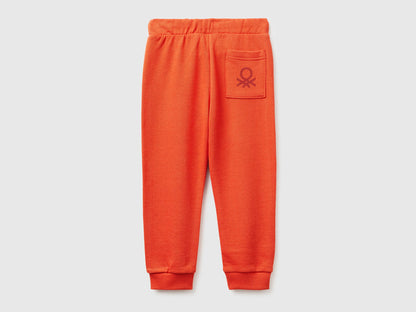 Benetton Red Boys Organic Cotton Sweatpants with Logo SKU: 3J70GF010_34Y Image 02