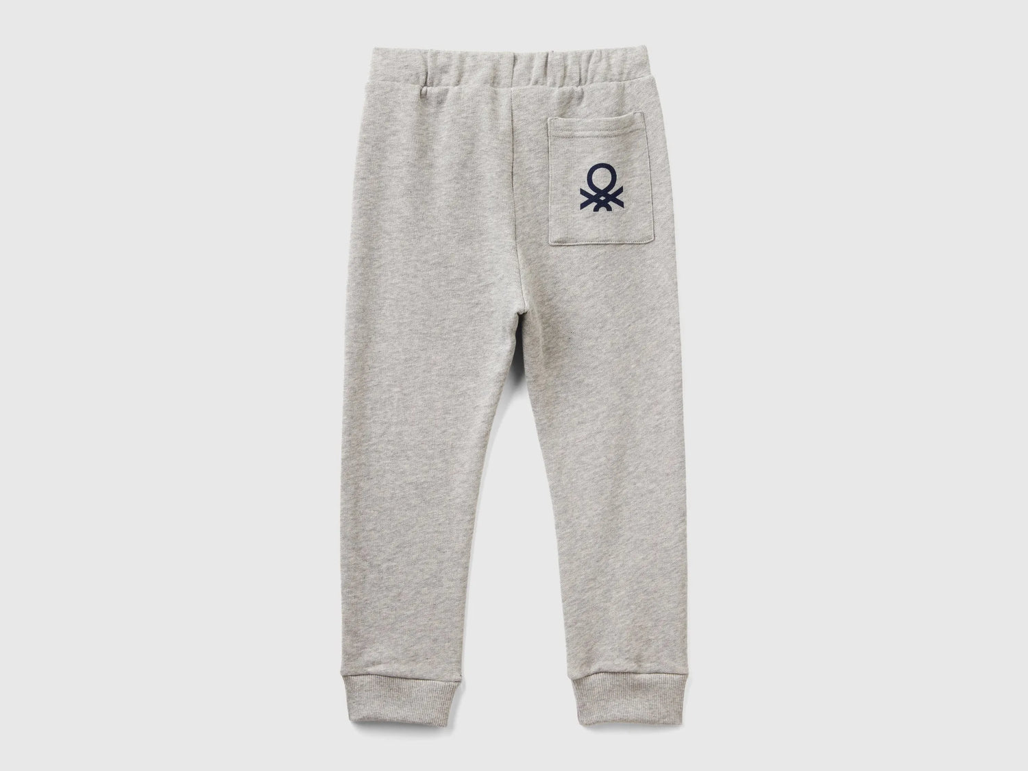 Benetton Light gray Boys Cotton Trousers with Logo SKU: 3J70GF010_501 Image 02