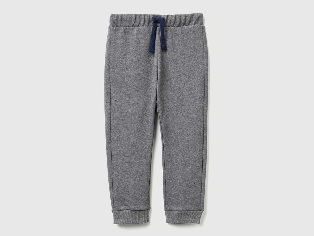 Benetton Dark Gray Boys Cotton Trousers with Logo SKU: 3J70GF010_507 Image 01