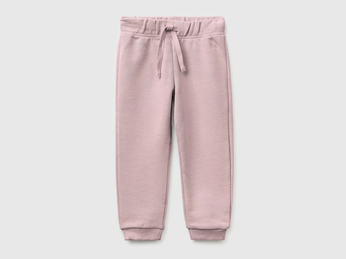 Benetton Pink Girls Sweatpants in Organic Cotton SKU: 3J70GF01N_0C3 Image 01