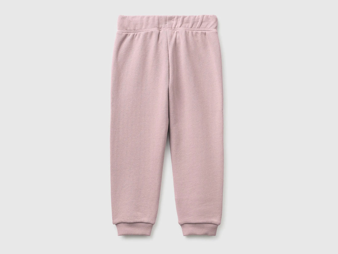 Benetton Pink Girls Sweatpants in Organic Cotton SKU: 3J70GF01N_0C3 Image 02