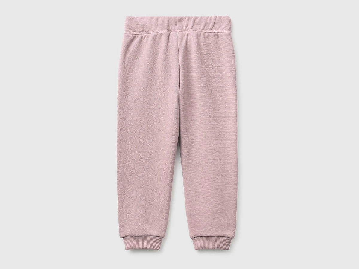 Benetton Pink Girls Sweatpants in Organic Cotton SKU: 3J70GF01N_0C3 Image 02