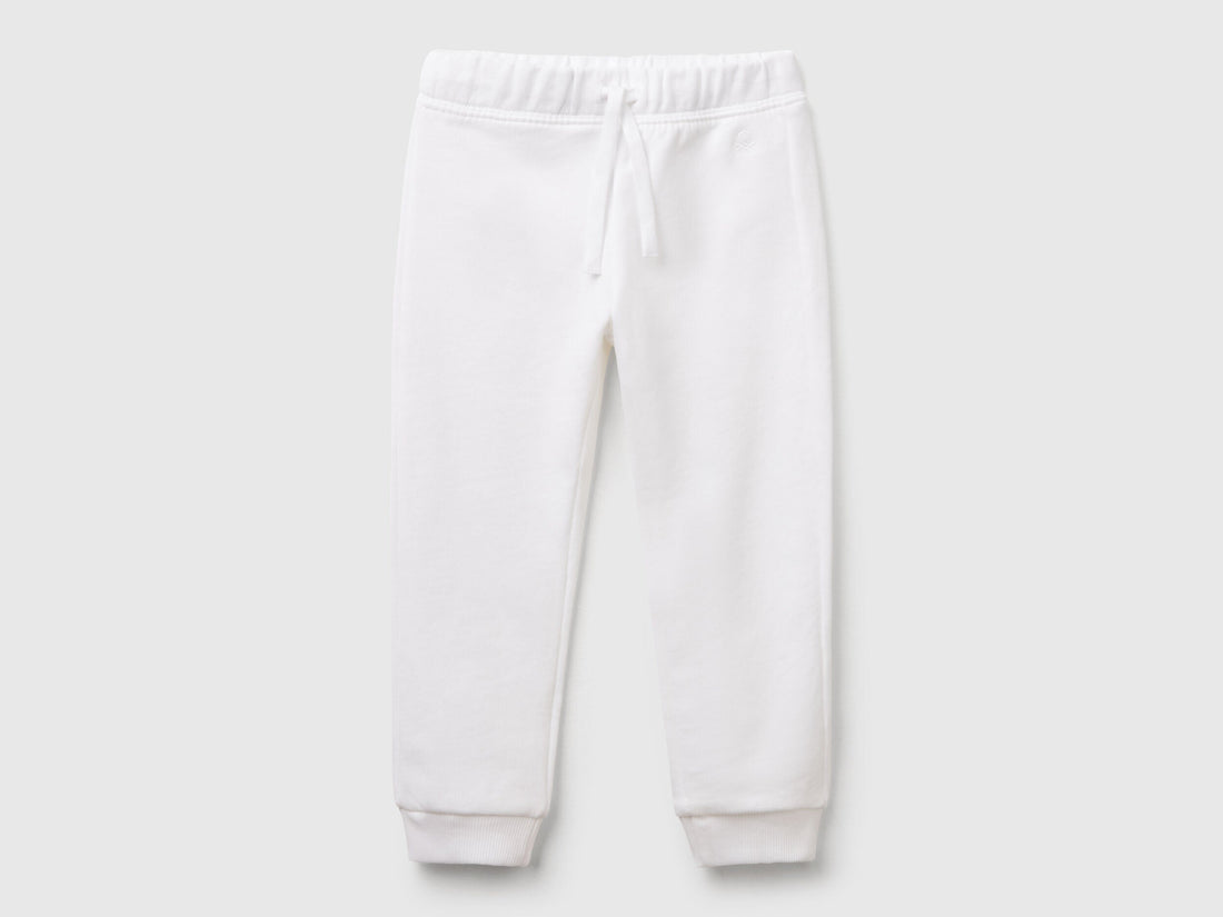 Benetton_White_Sweatpants in Cotton_3J70GF01N_101_01
