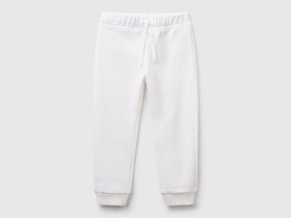 Benetton_White_Sweatpants in Cotton_3J70GF01N_101_01